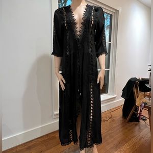 ELAN Crochet Long Cover Kimono